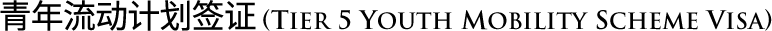 tier 5 - youth mobility scheme visa